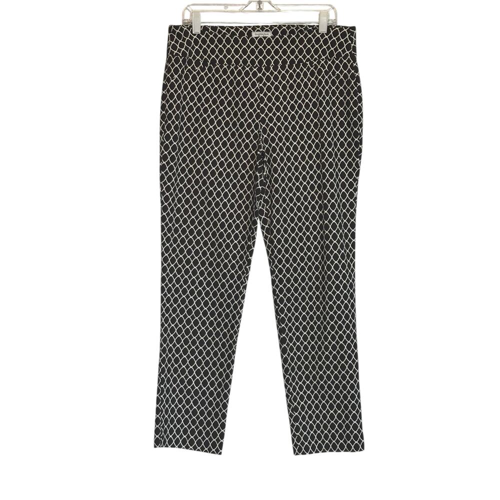 Charter Club brown white print classic fit pull on pants size 14